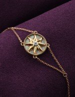 Браслет из золота c бриллиантами и перламутром