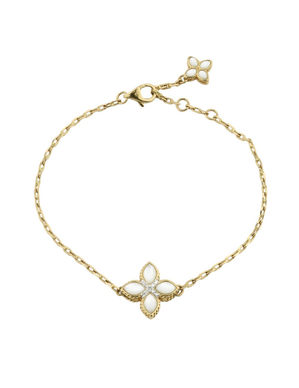 Браслет из лимонного золота c бриллиантами и перламутром