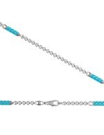 Цепь из белого золота c эмалью