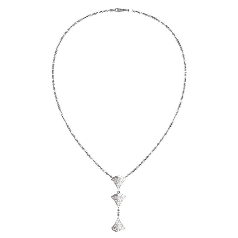 Колье из белого золота 585 пробы c бриллиантами