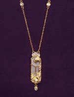 Колье из лимонного золота c бриллиантами и перламутром