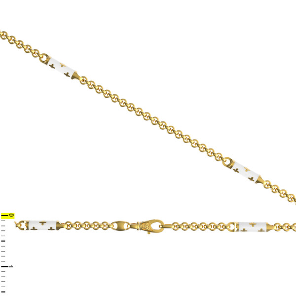 Цепь из лимонного золота 585 пробы c эмалью