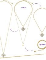 Колье из лимонного золота c бриллиантами и перламутром