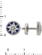 Серьги из белого золота c бриллиантами и лазуритом