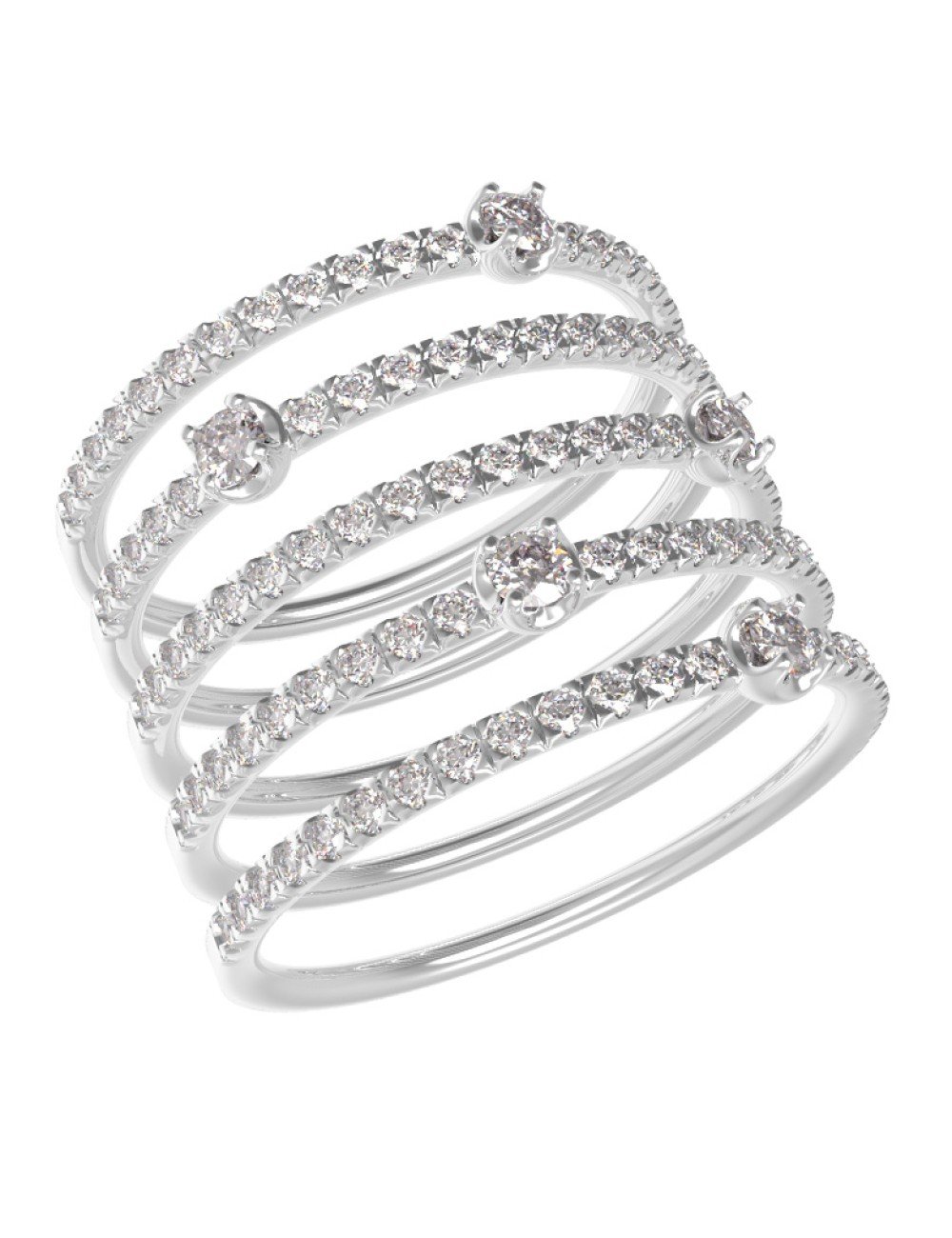 Кольцо из белого золота c бриллиантами