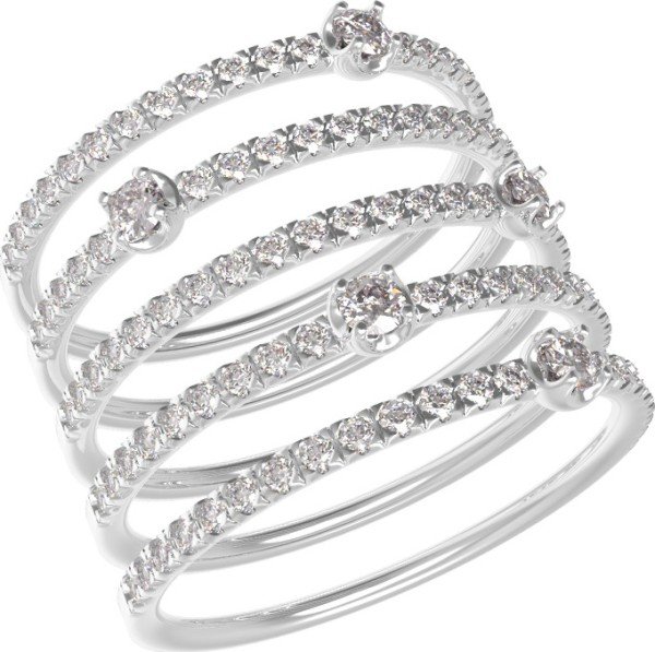 Кольцо из белого золота c бриллиантами