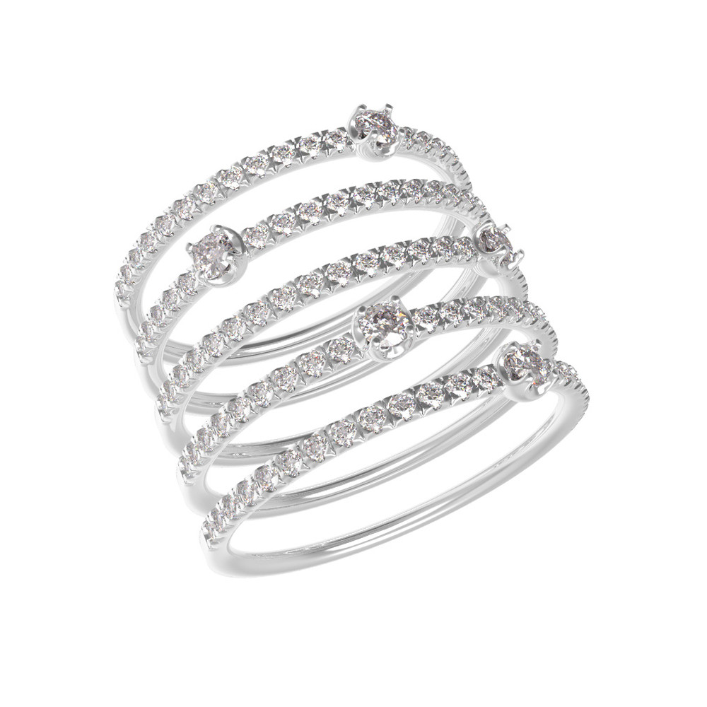 Кольцо из белого золота 585 пробы c бриллиантами