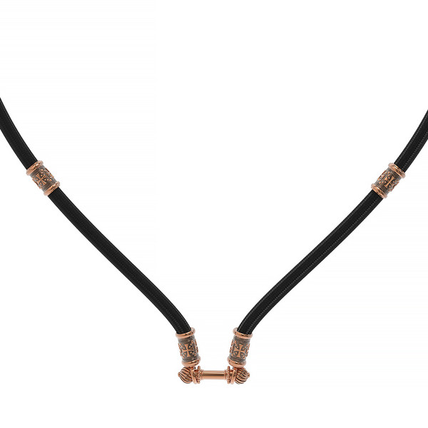 Цепь-шнурок шелк из красного золота 585 пробы c шёлковым шнурком