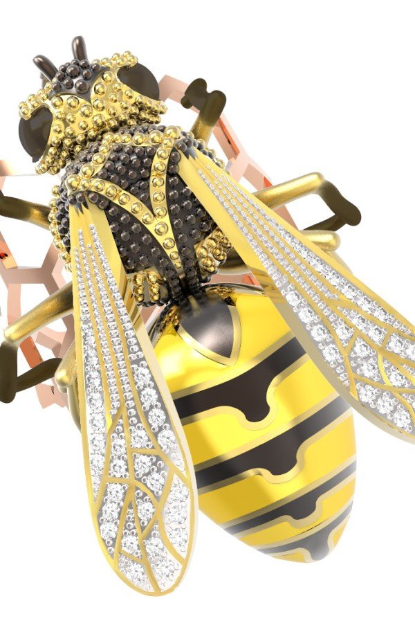 Кольцо из золота c эмалью и бриллиантами