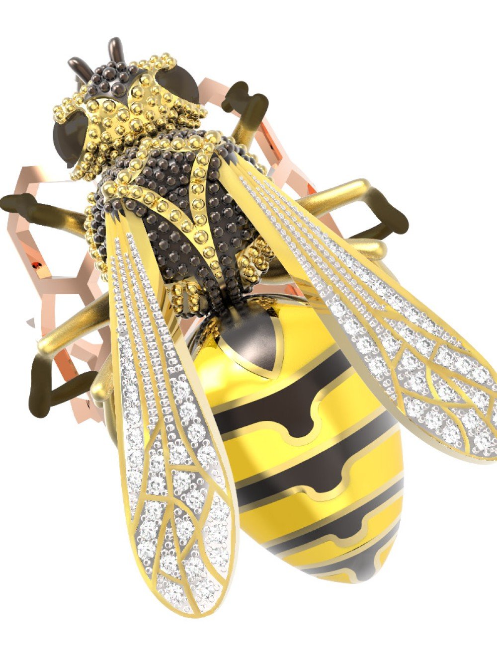 Кольцо из золота c эмалью и бриллиантами