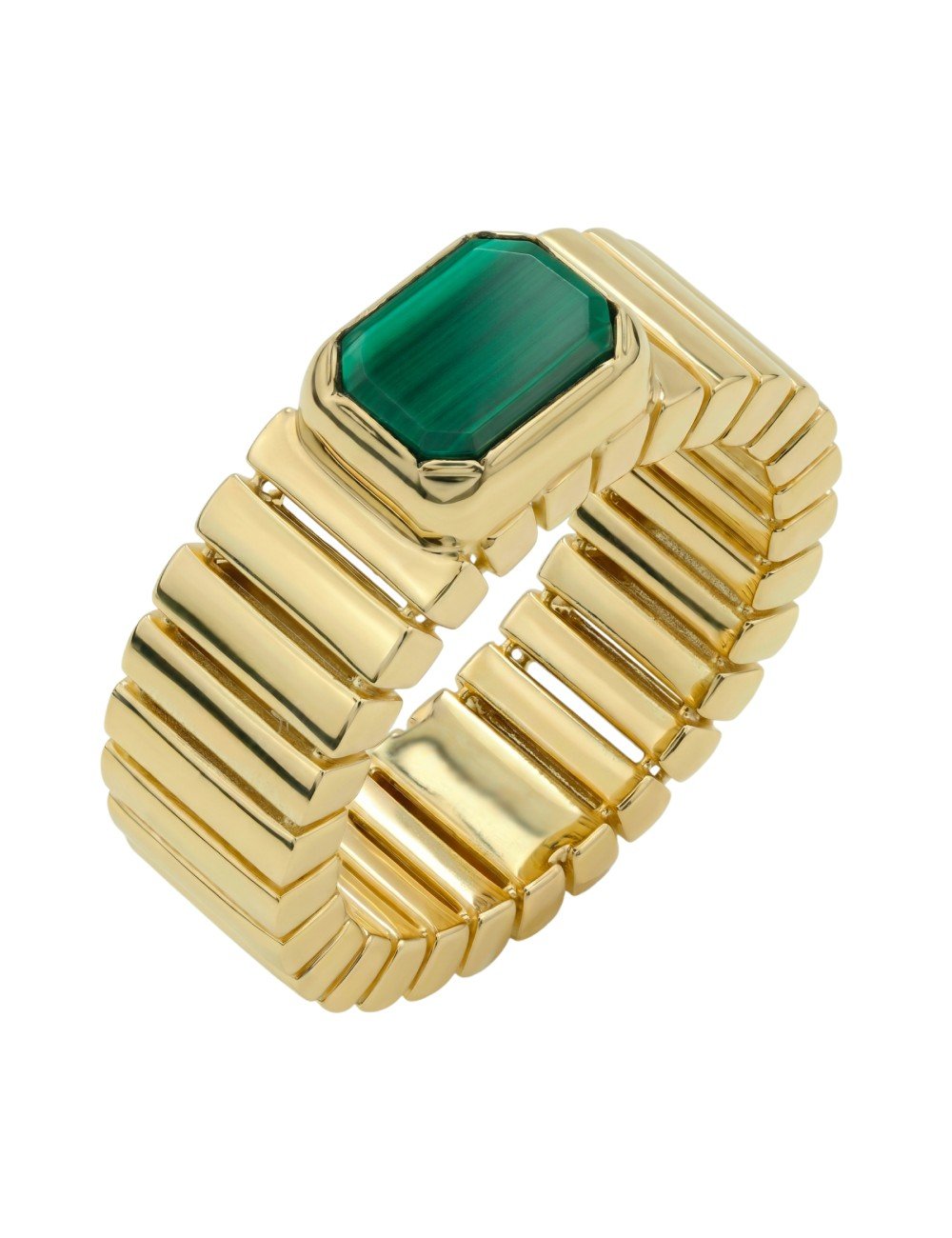 Кольцо из лимонного золота c малахитом