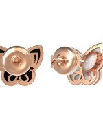 Серьги из золота c ониксом и перламутром