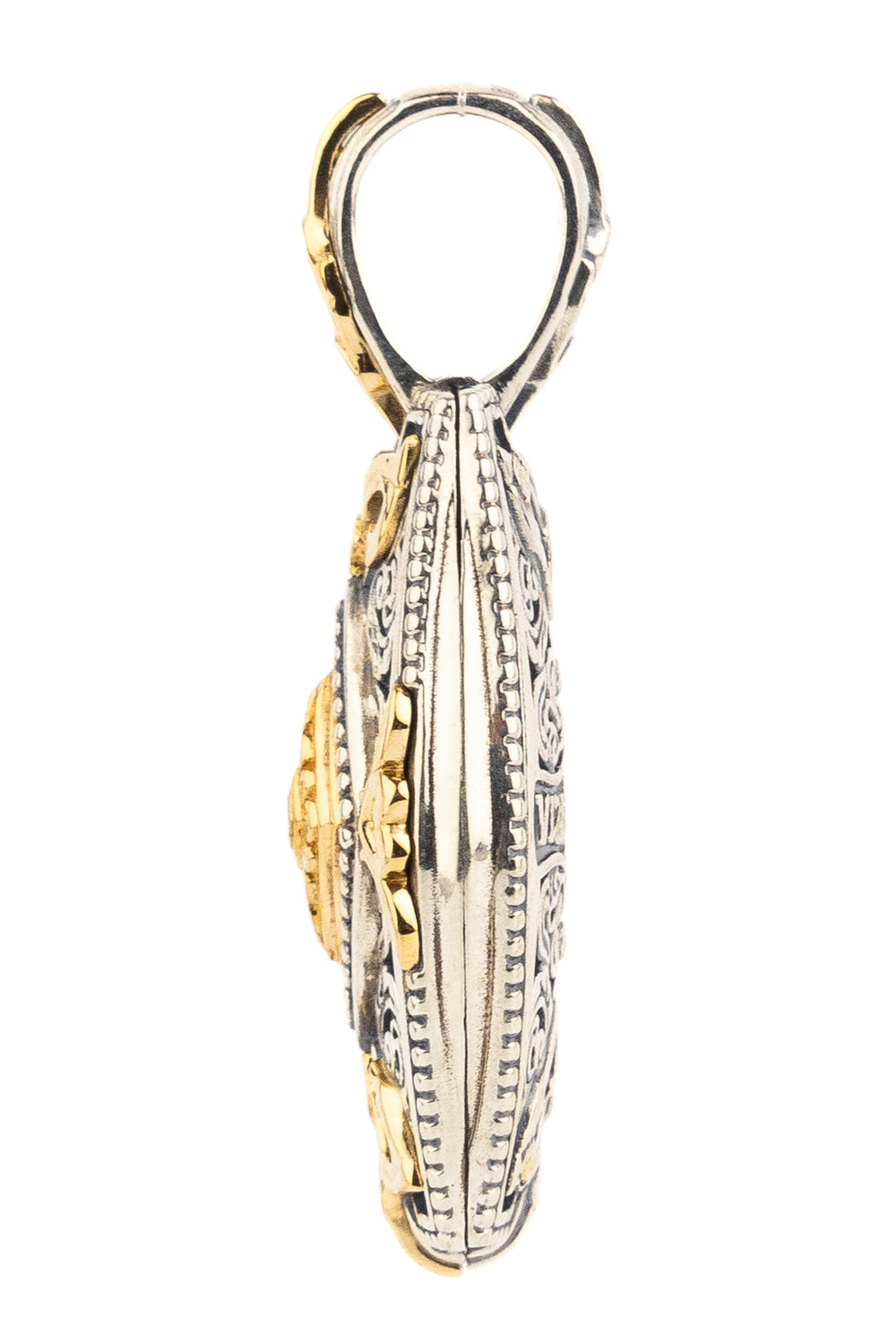 Подвеска из серебра 925 пробы и золота 750 пробы c рубином