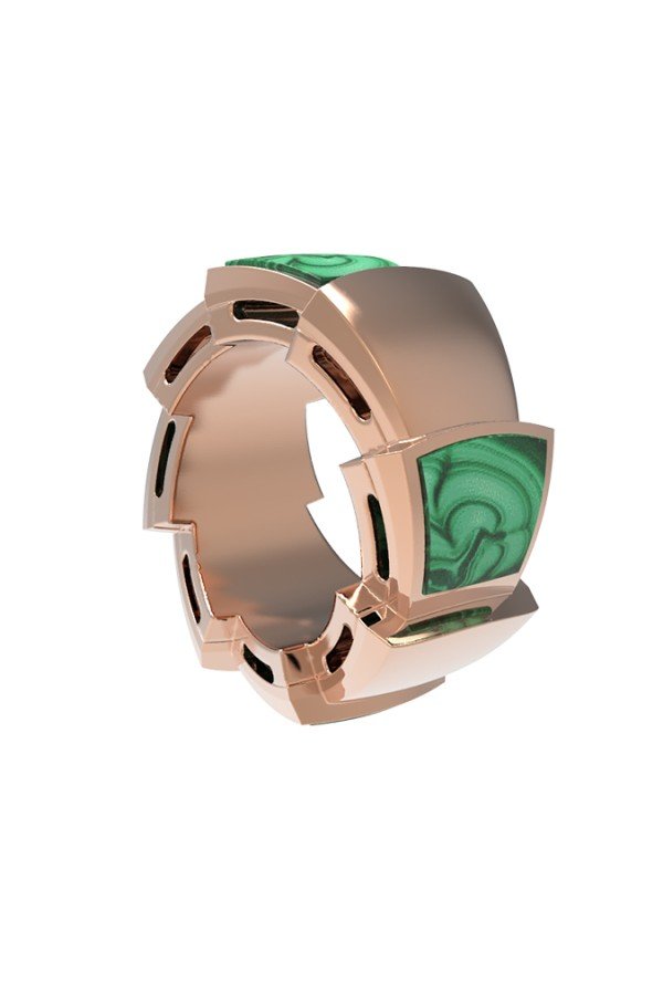 Подвеска из золота c малахитом