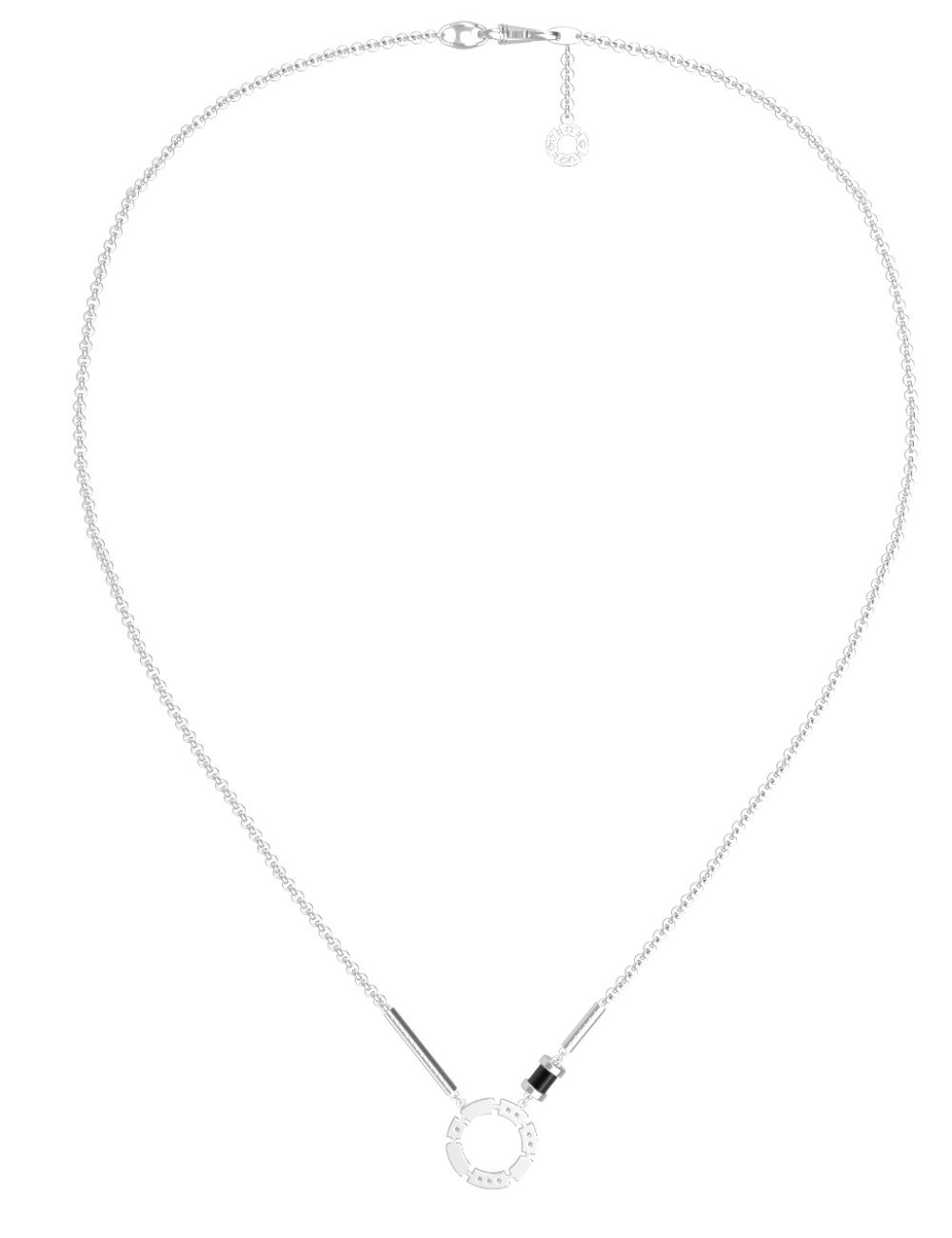 Колье из белого золота c бриллиантами и ониксом