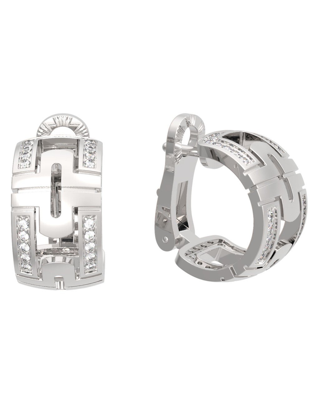 Серьги из белого золота c бриллиантами