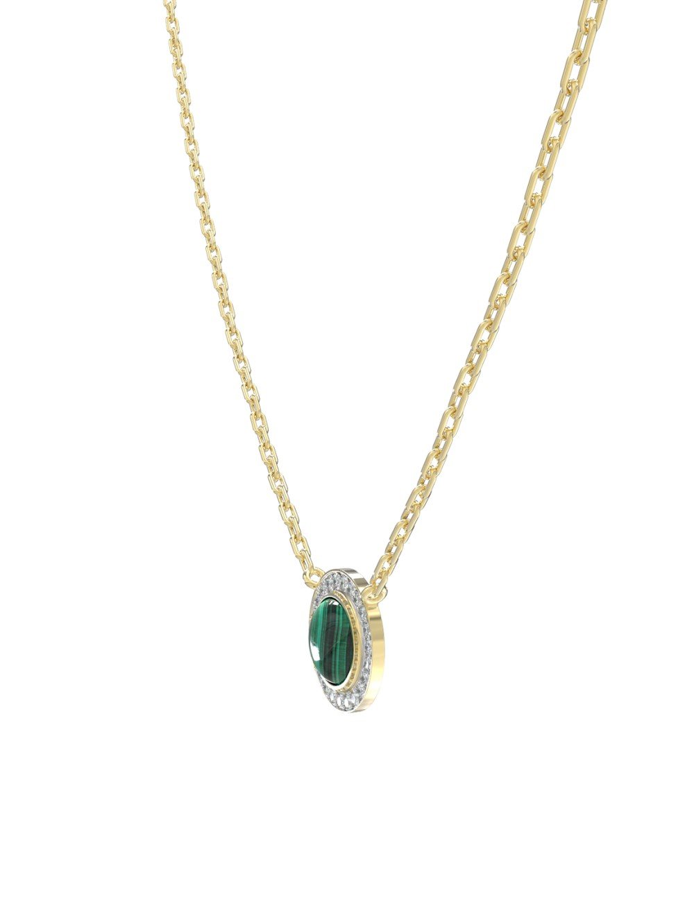 Колье из лимонного золота c бриллиантами и малахитом