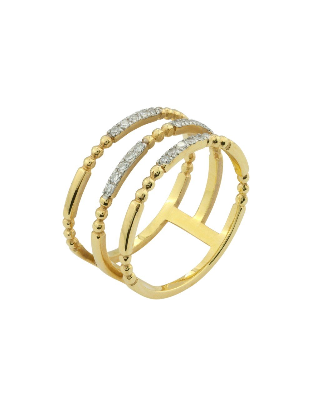 Кольцо из лимонного золота c бриллиантами