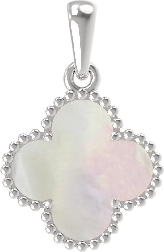 Подвеска из белого золота 585 пробы c перламутром