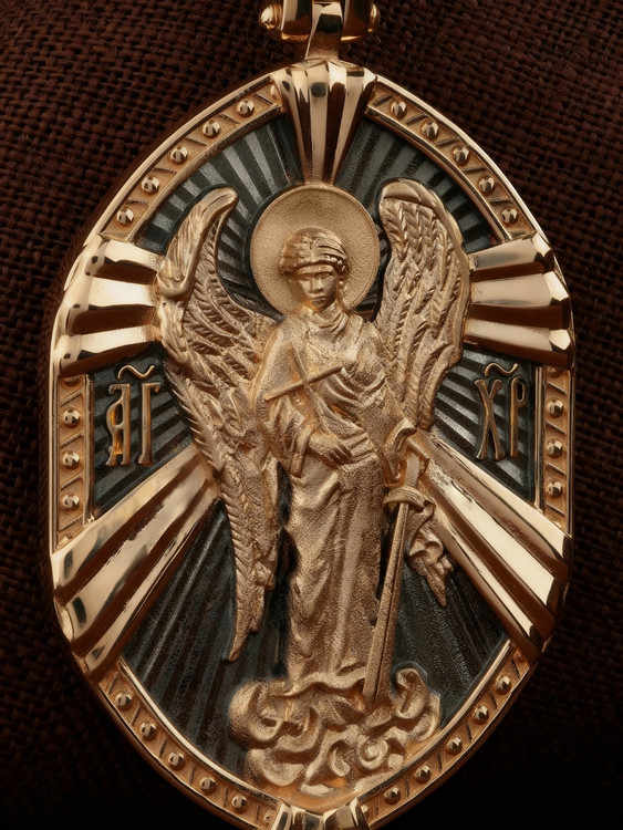 Нательная икона из красного золота 585 пробы