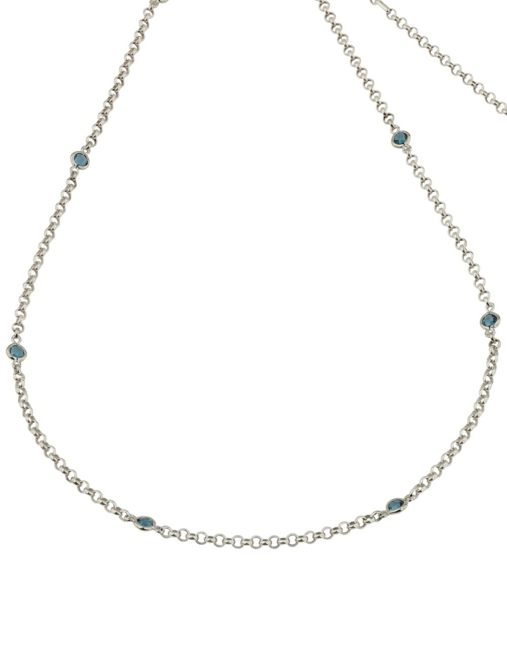 Цепь из белого золота c топазом London