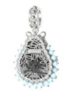 Подвеска из белого золота c эмалью и бирюзой