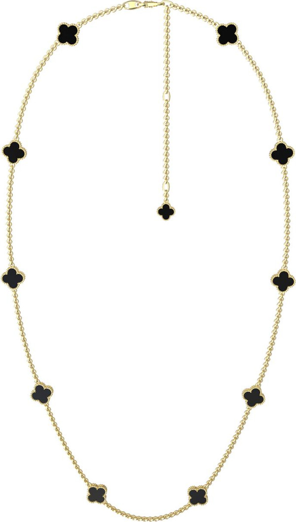 Колье из лимонного золота 585 пробы c ониксом