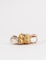 Подвеска из золота c эмалью, бриллиантами и рубином