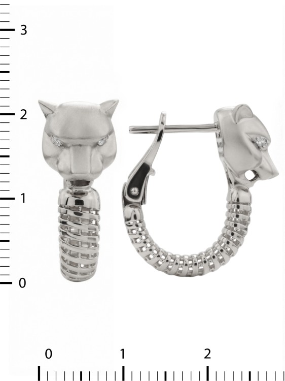 Серьги из белого золота 585 пробы c бриллиантами