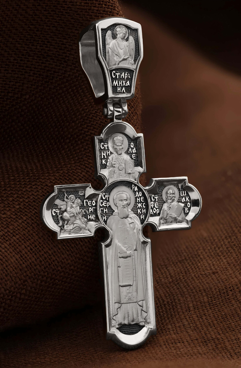 Крест из белого золота 585 пробы