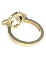 Кольцо из лимонного золота c бриллиантами и ониксом