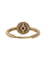 Кольцо из лимонного золота c бриллиантами и лазуритом