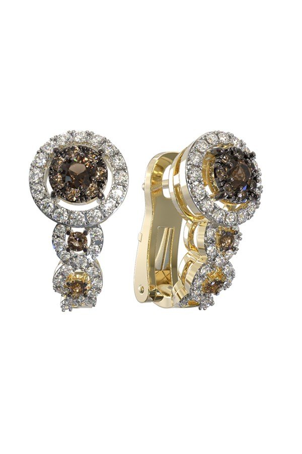 Серьги из лимонного золота c бриллиантами