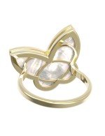 Кольцо из лимонного золота c перламутром