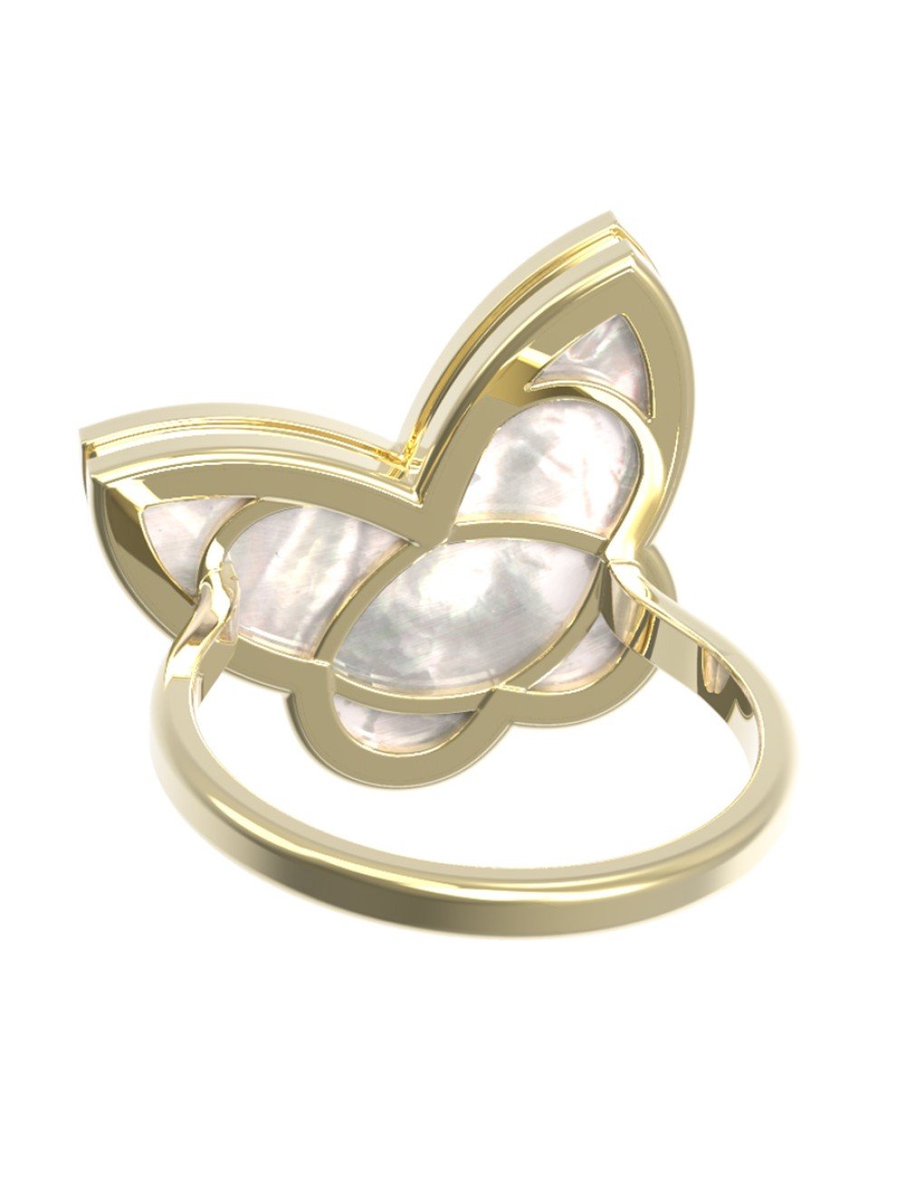 Кольцо из лимонного золота c перламутром