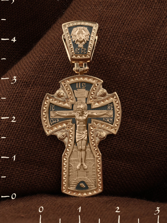 Крест из красного золота 585 пробы