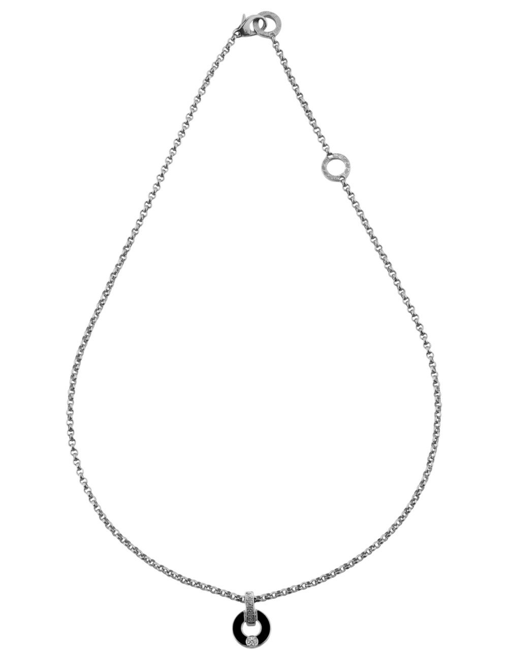 Колье из белого золота c бриллиантами и ониксом