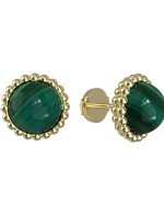 Серьги из лимонного золота c малахитом