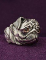 Кольцо из белого золота c эмалью