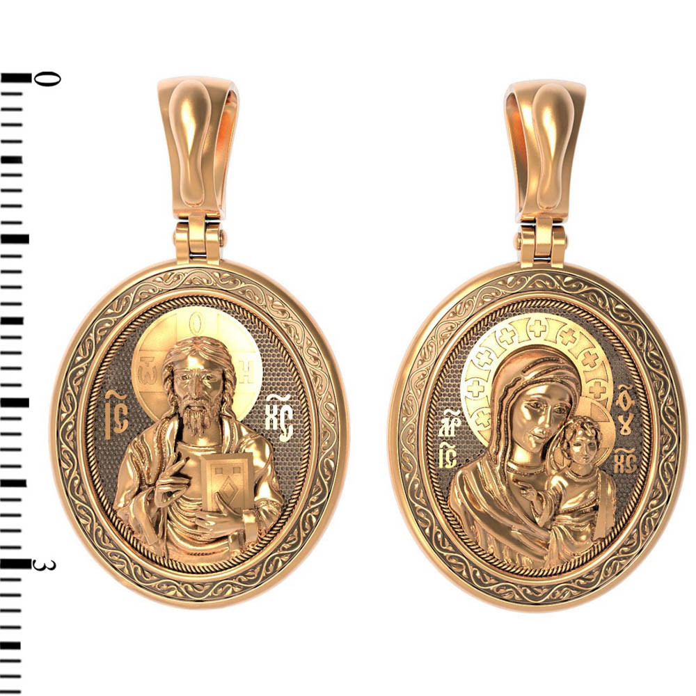 Нательная икона из красного золота 585 пробы