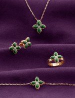 Кольцо из золота c бриллиантами и малахитом