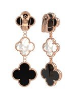 Серьги из золота c ониксом и перламутром