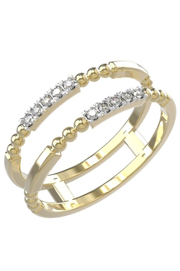 Кольцо из лимонного золота c бриллиантами