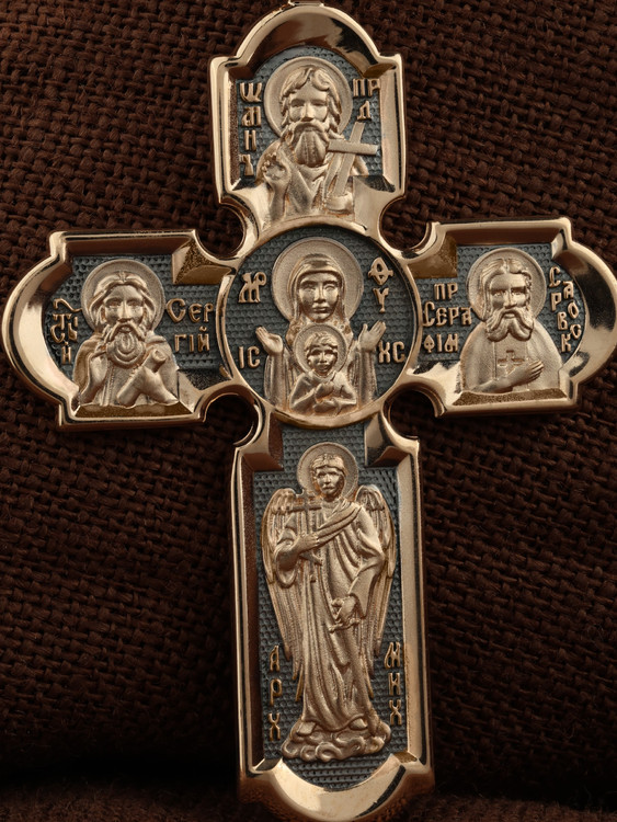 Крест из красного золота 585 пробы