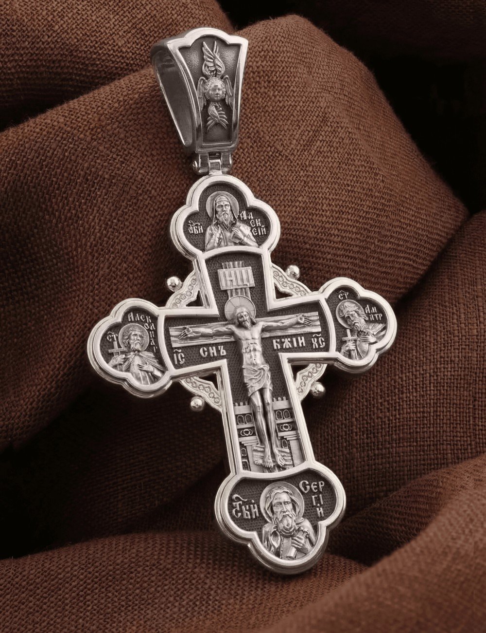 Крест из белого золота