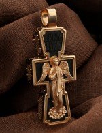 Крест из золота c эбеновым деревом