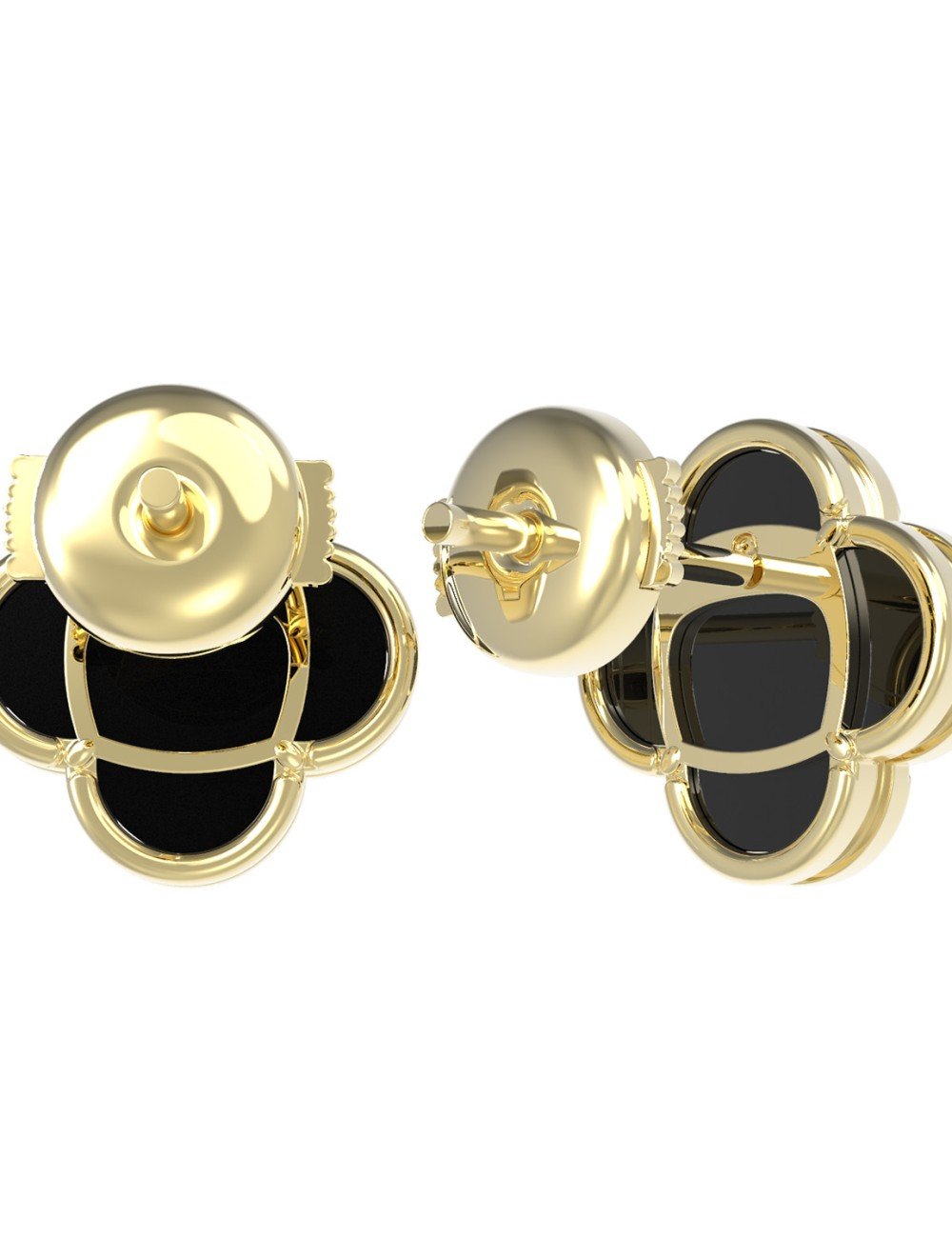 Серьги из лимонного золота c ониксом