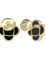 Серьги из лимонного золота c ониксом