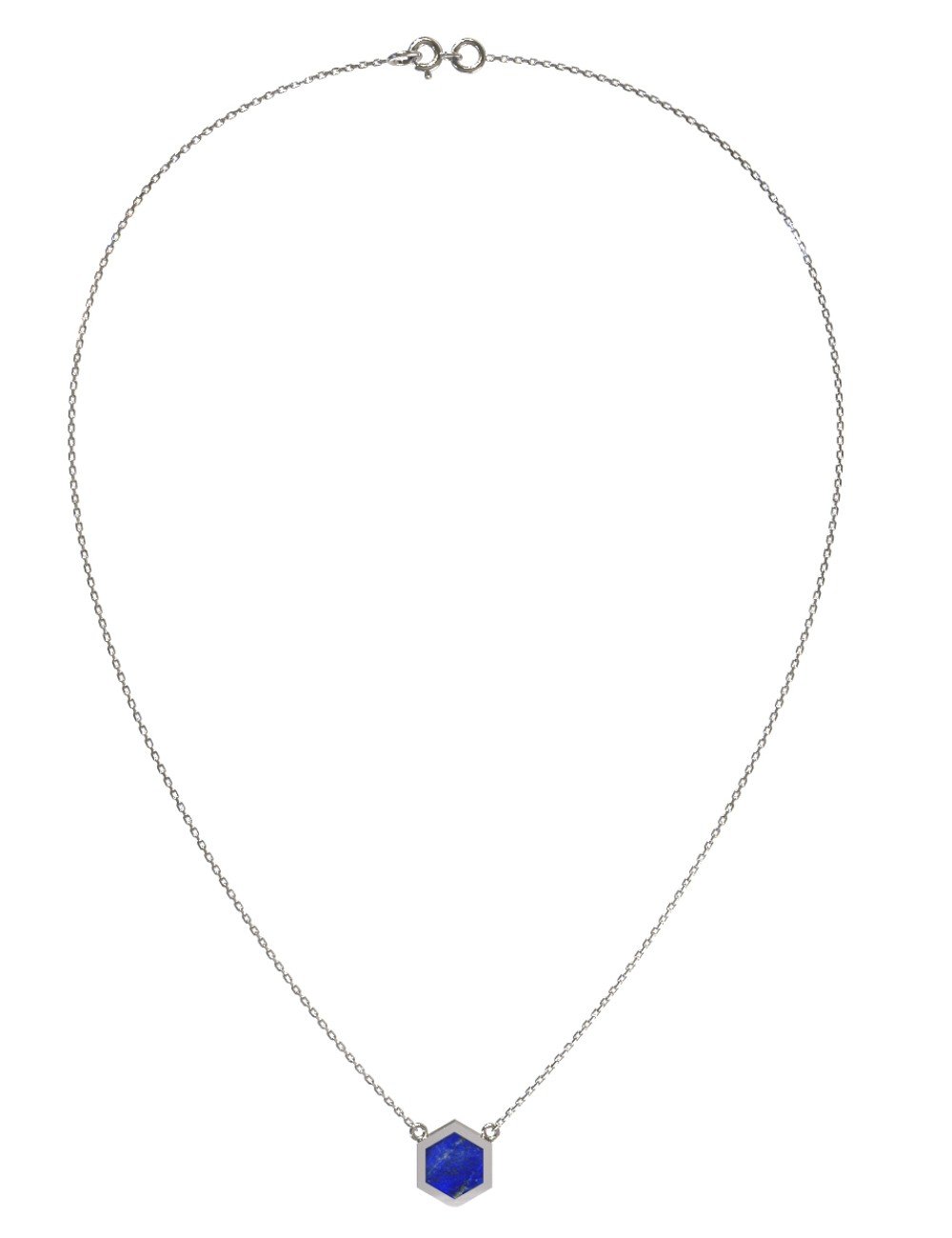 Колье из белого золота c лазуритом