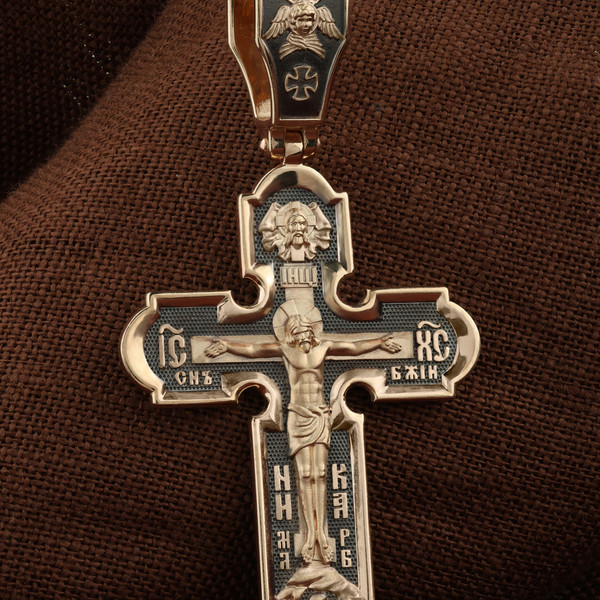 Крест из красного золота 585 пробы